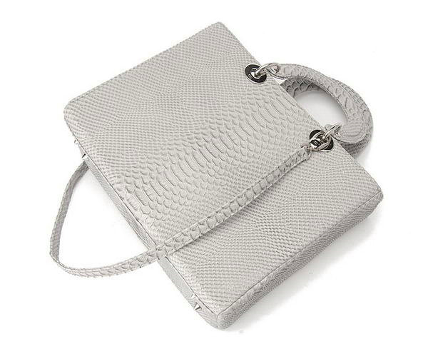 replica jumbo lady dior snake leather bag 6322 grey